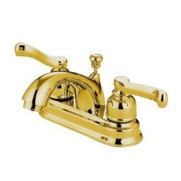 Kingston Brass KB5602FL 4-Inch Centerset Lavatory Faucet, 4 inch in Spout Reach, Polished Brass