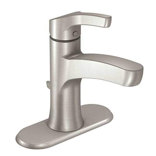 Moen WSL84733SRN Danika Single Handle 1 Hole Bathroom Faucet, Spot Resist Brushed Nickel