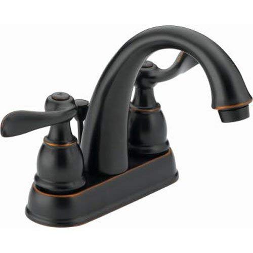 Delta Windemere 2-Handle Centerset Bathroom Faucet with Metal Drain Assembly, Oil Rubbed Bronze B2596LF-OB