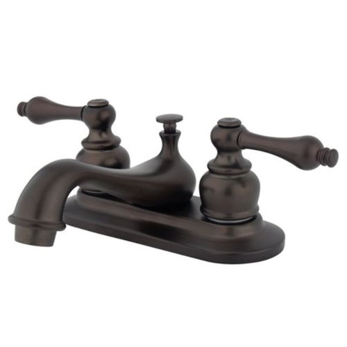 Kingston Brass KB605ALB Restoration 4-Inch Center Lavatory Faucet with Brass Pop-Up, Oil Rubbed Bronze