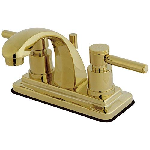 Kingston Brass KS4642DL Concord 4-Inch Centerset Lavatory Faucet with Concord Lever Handle, Polished Brass