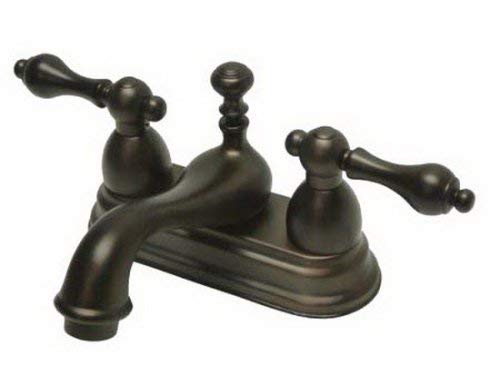 Kingston Brass KS3605AL Restoration 4-Inch Centerset Lavatory Faucet with Metal lever handle, Oil Rubbed Bronze