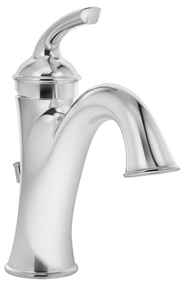 Symmons Elm One-Handle Single Hole Bathroom Faucet with Pop-Up Drain & Lift Rod, Chrome (SLS-5512-1.5)