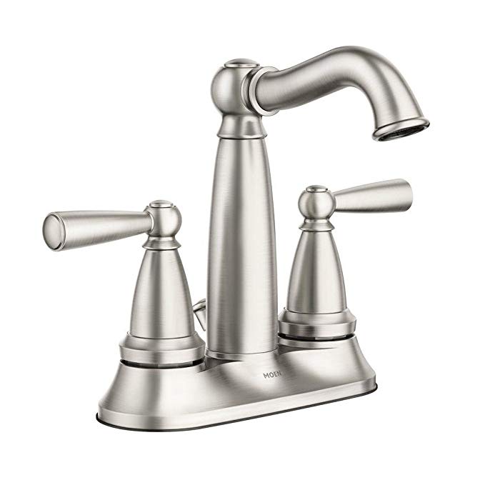 Vale 4 in. Centerset 2-Handle Bathroom Faucet Featuring Microban Protection in Spot Resist Nickel