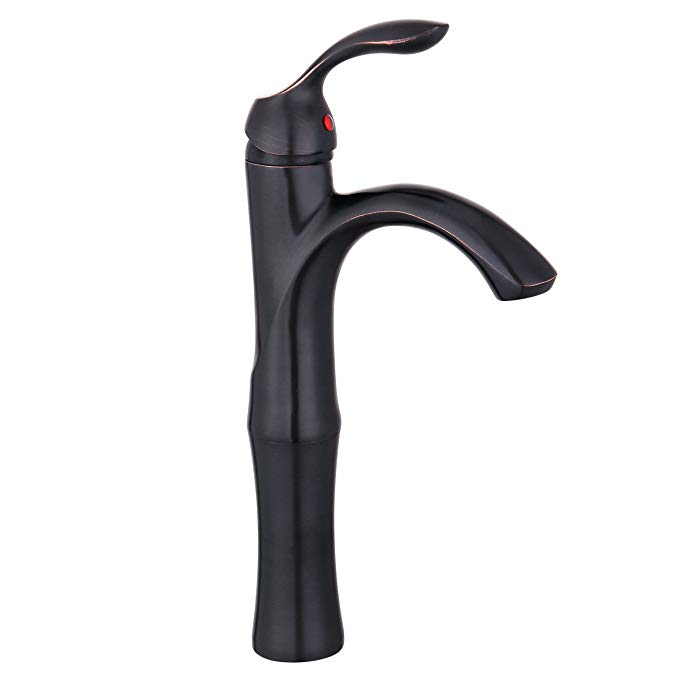 BWE Single Handle One Hole Oil Rubbed Bronze Bathroom Vessel Sink Faucet Tall Body Deck Mount