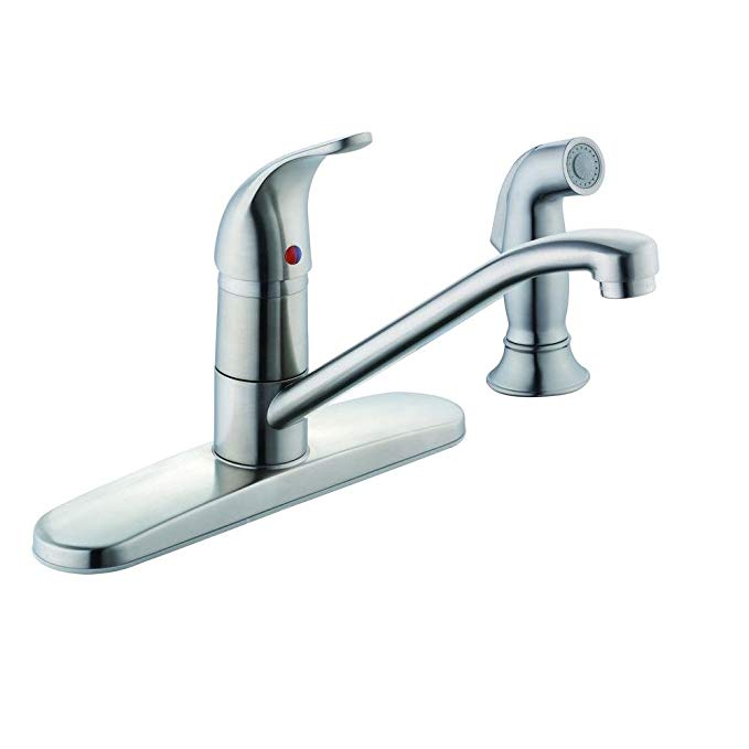 Glacier Bay Single-Handle Side Sprayer Kitchen Faucet in Stainless Steel Finish