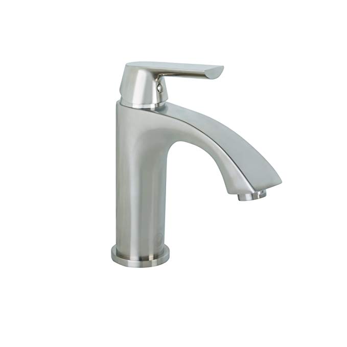 VIGO VG01028BN Penela 8 Inch Brushed Nickel Bathroom Faucet, Single-Hole Deck-Mount Lavatory Vanity Faucet with Seven Layer Plated Finish