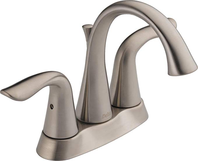 Delta 2538-SSTP-DST Lahara Two Lever Handle Centerset Bathroom Faucet with 50/50 Pop-Up Drain, Stainless