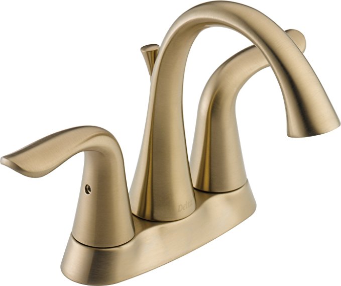 Delta Lahara 2-Handle Centerset Bathroom Faucet with Diamond Seal Technology and Metal Drain Assembly, Champagne Bronze 2538-CZMPU-DST