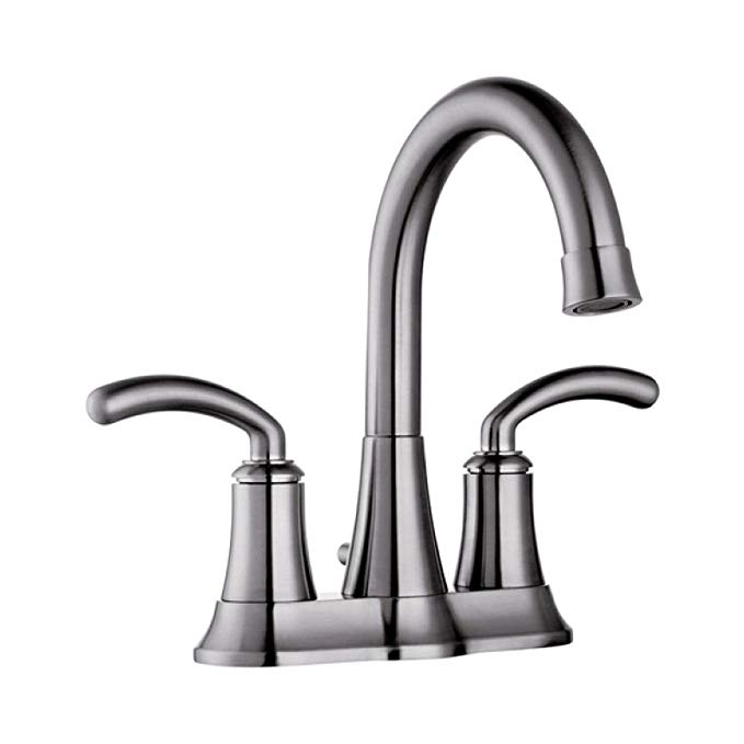 Yosemite Home Decor YP5704-BN Two Handle Centerset Lavatory Faucet with Pop-up Drain, Brushed Nickel