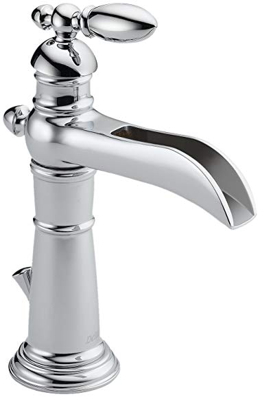 Delta Victorian Single-Handle Waterfall Bathroom Faucet with Metal Drain Assembly, Chrome 554LF