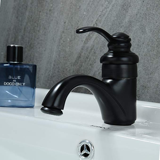 YOBO Oil Rubbed Bronze Bathroom Faucet Single Hole Sink Vanity Faucet Single Handle