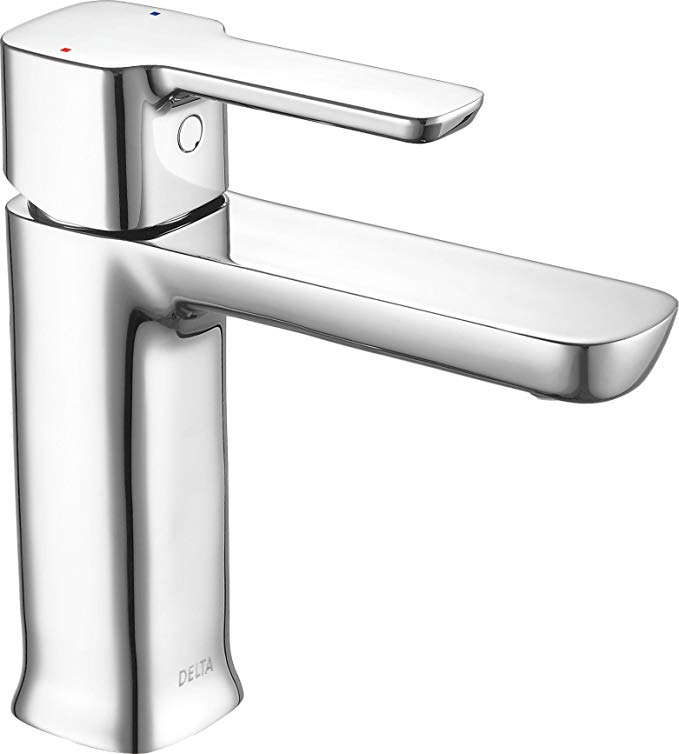Delta 581LF-PP Modern Single-Handle Bathroom Faucet with Drain Assembly, Chrome