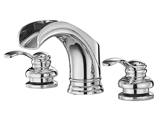BWE Waterfall 8-16 Inch 3 Holes Two Handle Widespread Bathroom Sink Faucet Chrome