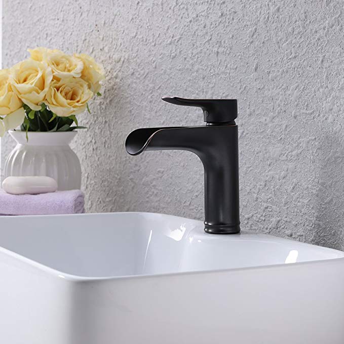 KES cUPC NSF Certified BRASS Lead-Free Brass Bathroom Sink Faucet Single Handle Lavatory Single Hole Vanity Sink Faucet Oil Rubbed Bronze, L3121LF-ORB