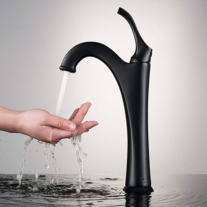 KRAUS Arlo Single Handle Vessel Bathroom Faucet in Matte Black