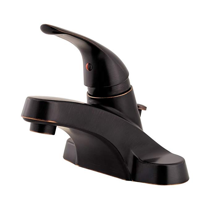 Pfister LG142800Y Pfirst Series Single Control 4 Inch Centerset Bathroom Faucet in Tuscan Bronze, Water-Efficient Model