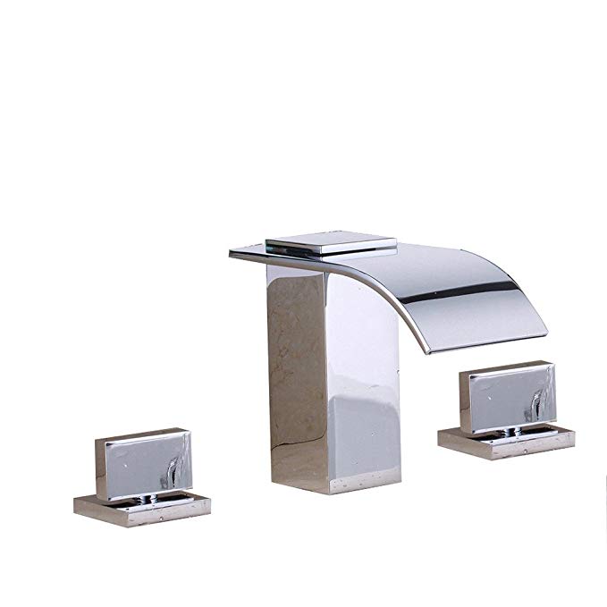 Bathroom Sink Faucet Polished Chrome Waterfall Widespread Bathtub Tap Lightning Deal Promotions