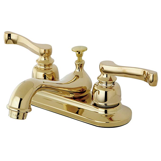 Kingston Brass KB8602 4-Inch Centerset Lavatory Faucet With Pop-Up Drain, Polished Brass