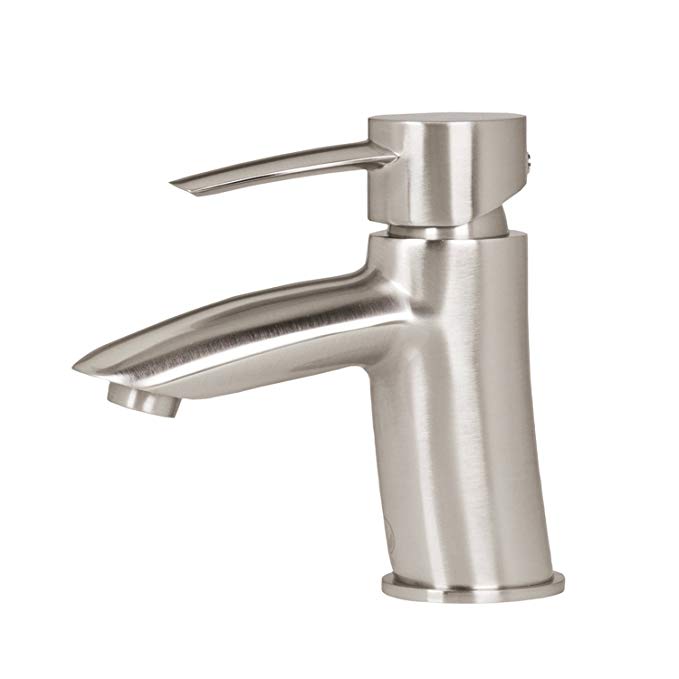 VIGO VG01023BN Bova 8 Inch Brushed Nickel Bathroom Faucet, Single-Hole Deck-Mount Lavatory Faucet with Seven Layer Plated Finish