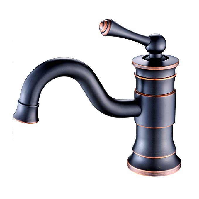 Fapully Commerical Bathroom Basin Sink Faucet Single Handle Vanity Lavatory Sink Mixer Tap Oil Rubbed Bronze