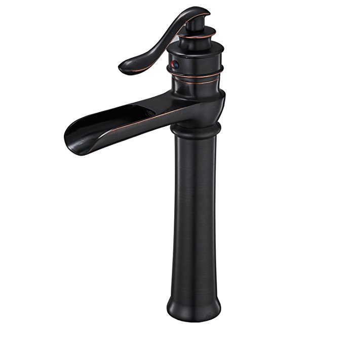 Eyekepper Oil Rubbed Bronze Bathroom Vessel Faucet Waterfall Basin Mixer Tap Tall Body
