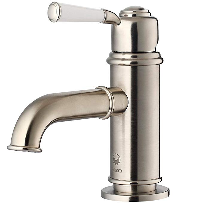 VIGO VG01039BN Boreas Single Handle Bathroom Faucet, Brushed Nickel Finish