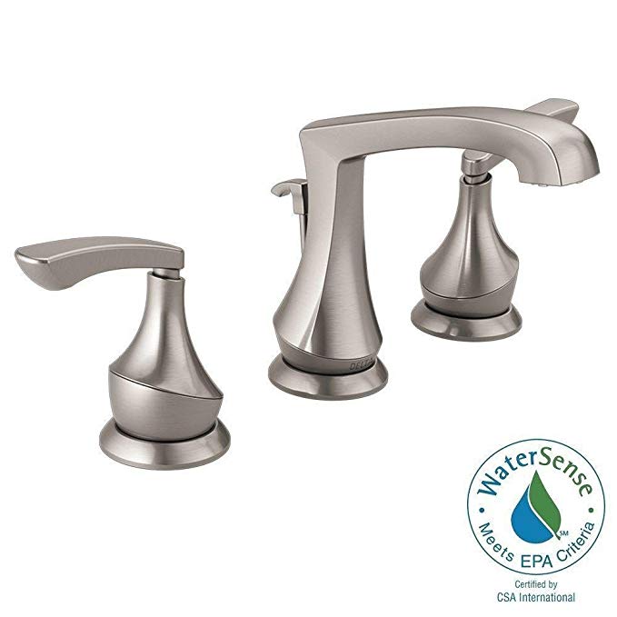 Delta Merge 8 inch Widespread 2-Handle Bathroom Faucet in SpotShield Brushed Nickel