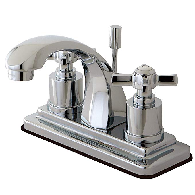 KINGSTON BRASS KS4641ZX Millennium 4-Inch Centerset Lavatory Faucet with Brass Pop-Up, Polished Chrome