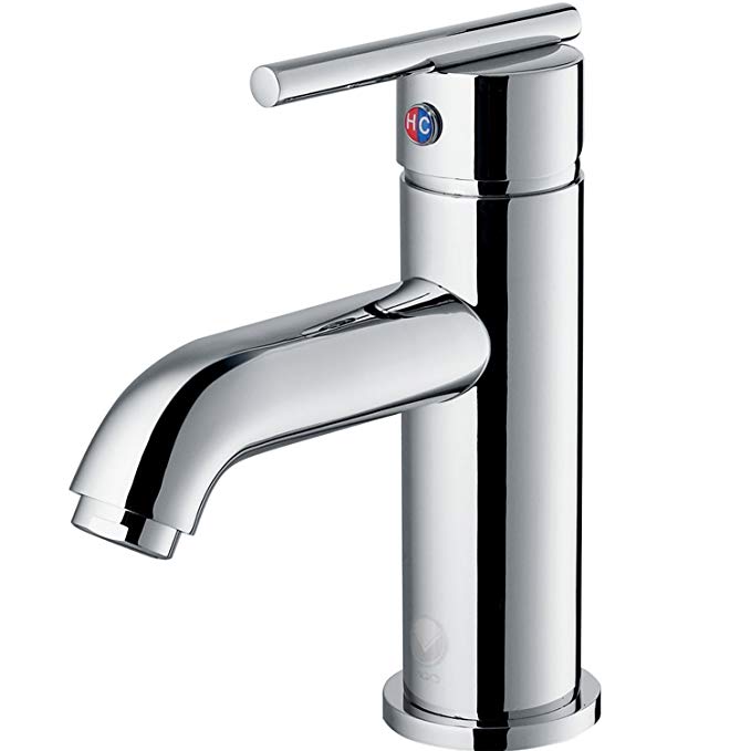 VIGO VG01038CH Setai Bathroom Faucet, Single-Hole Deck-Mount Lavatory Faucet with Plated Seven Layer Polished Chrome Finish