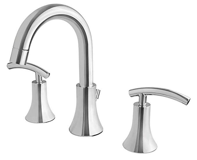 Ultra Faucets UF55310 Contemporary Collection Two-Handle Widespread Bathroom Sink Faucet, Chrome