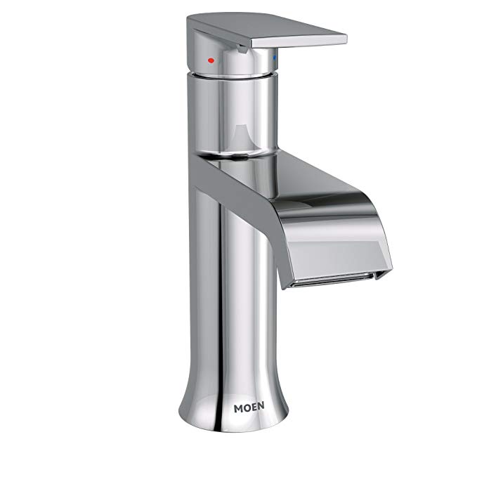 Moen 6702 Genta High-Arc Single-Handle Bathroom Faucet with Drain Assembly, Chrome